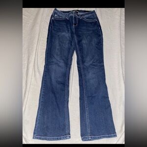 Earl Jeans Navy Blue Wide-Leg Flare Denim